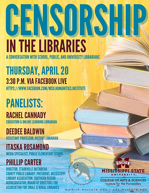Censorship in the libraries graphic flier