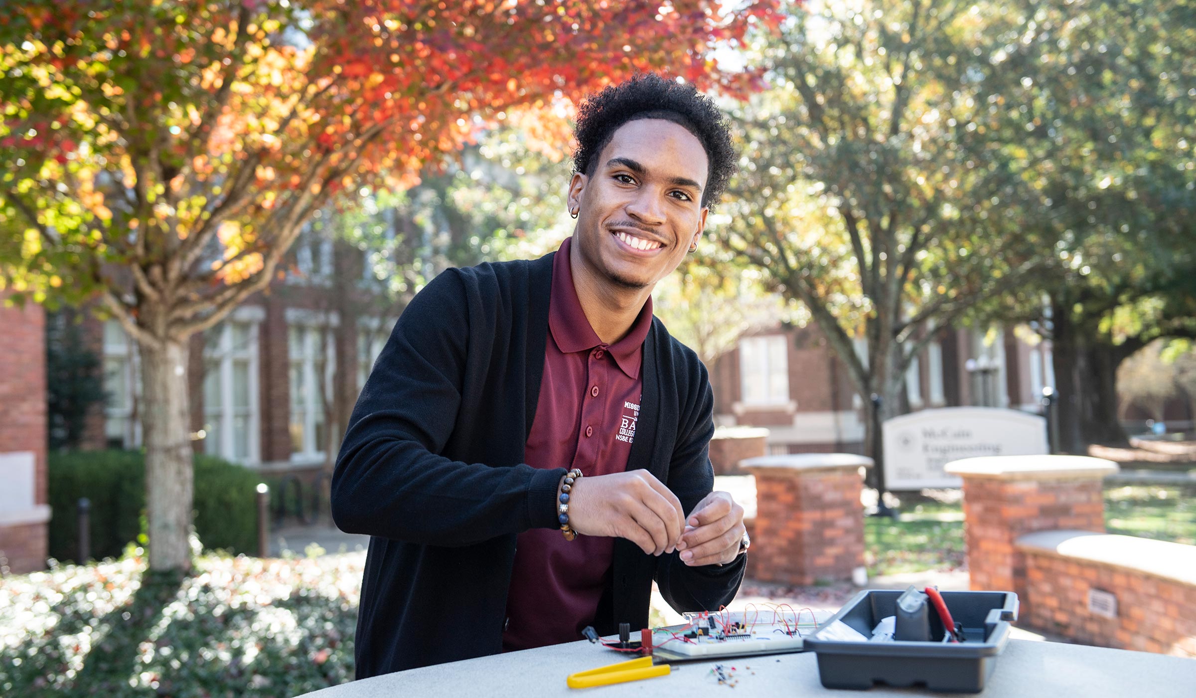 Jonathan Cheeks, pictured outside of McCain Hall