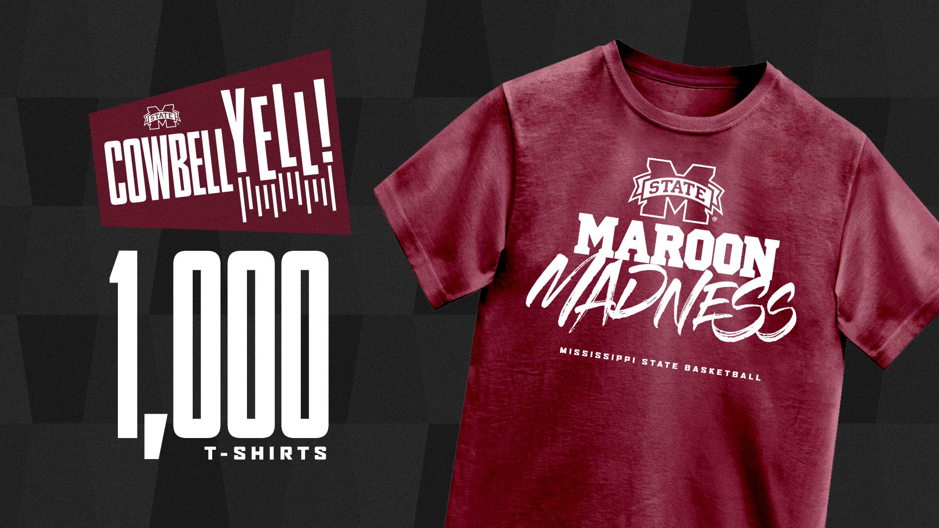 Cowbell Yell graphic with image of Maroon Madness T-shirt