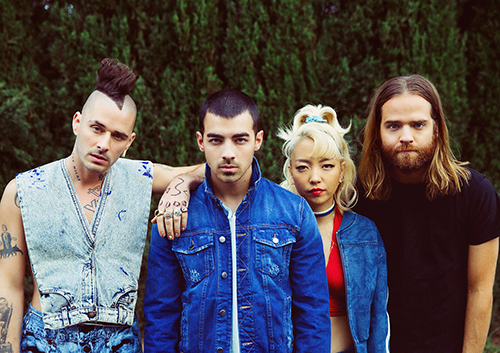 Multi-platinum dance-rock group DNCE will headline the Mississippi State University Student Association’s 18th annual Bulldog Bash. Group members include, from left to right, bassist and keyboardist Cole Whittle, frontman Joe Jonas, guitarist JinJoo Lee, and drummer Jack Lawless. (Submitted photo/© Nicholas Small)
