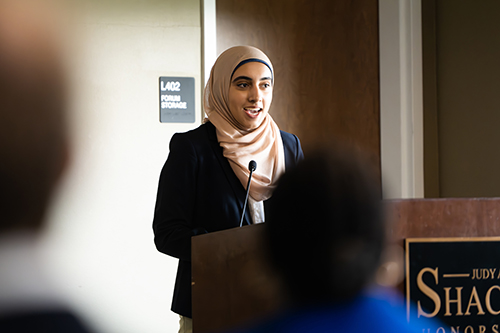 2023 Delta Scholar Muneebah Umar, a junior biological sciences major at MSU.