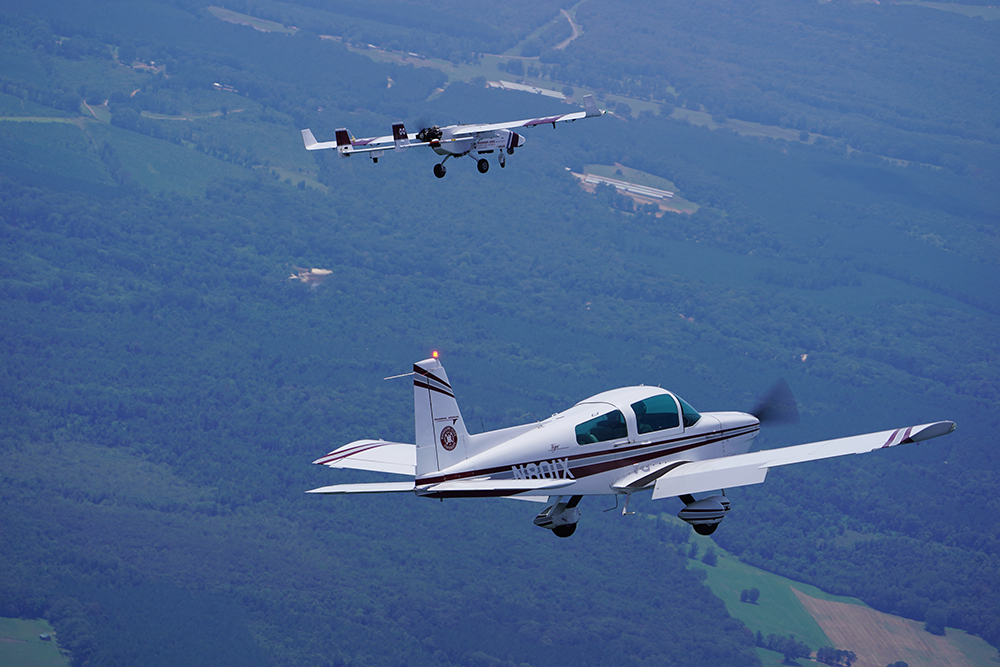Raspet’s crewed and uncrewed aircraft work together on this research flight to capture images of the Pearl River in Leake County. 