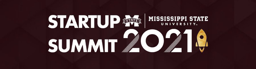 MSU Startup Summit graphic with image of a yellow rocket