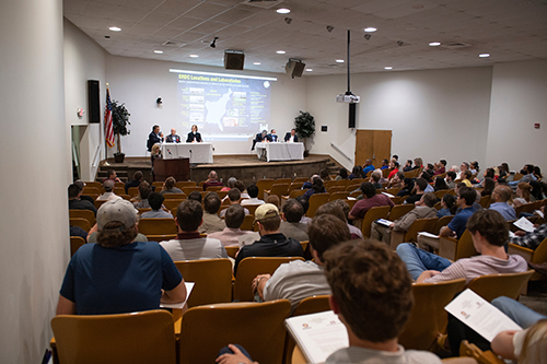 Leaders from MSU and ERDC speak on a panel together