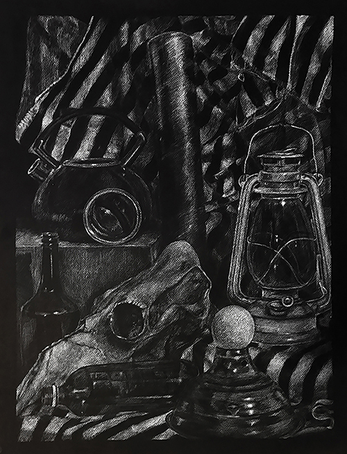 "White Charcoal Still Life" by Elaina Hart (Photo submitted)