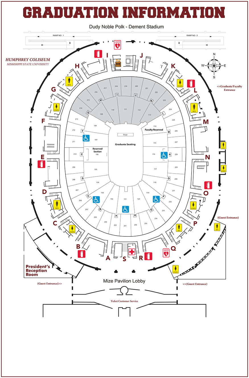 Fall 2021 Commencement Diagram of Humphrey Coliseum