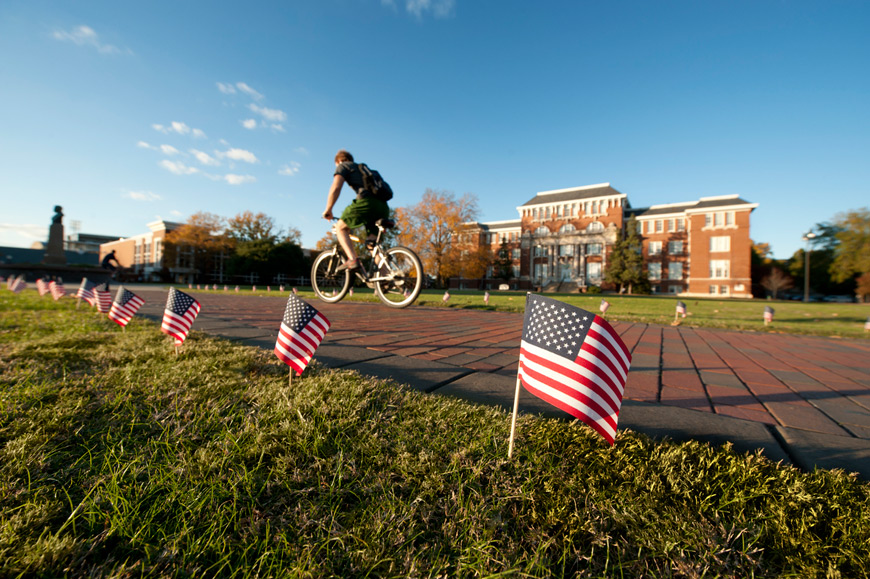 Mississippi State University has been designated by the Military Order of the Purple Heart as a “Purple Heart University” for outstanding service to military veterans, service members, dependents and survivors. (Photo by Megan Bean)