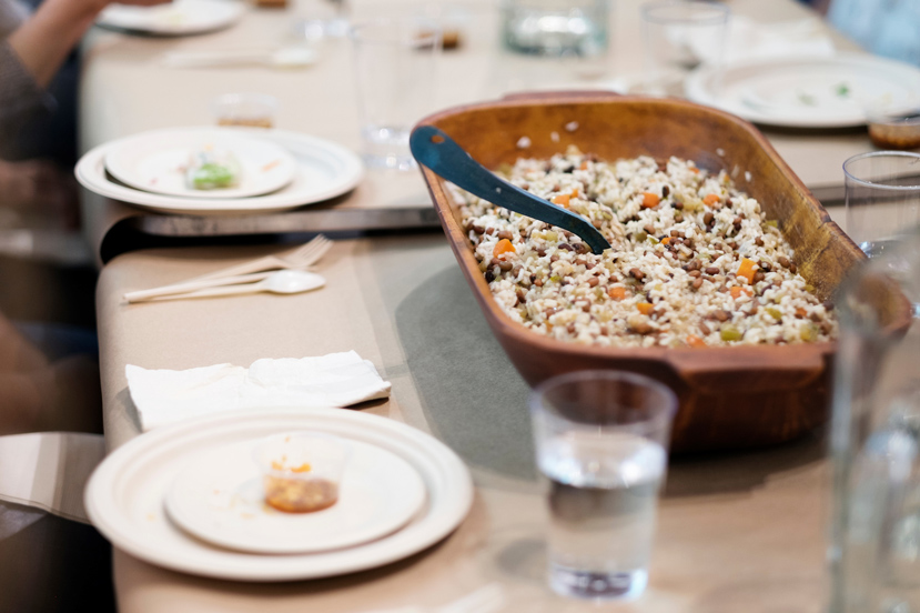 Marion Sansing of Starkville, an authority on international culinary traditions, prepared all rice, maize and wheat dishes served during the “Shared Experience: Heritage, Home and History” spring workshop at Mississippi State. (Photo by Megan Bean)