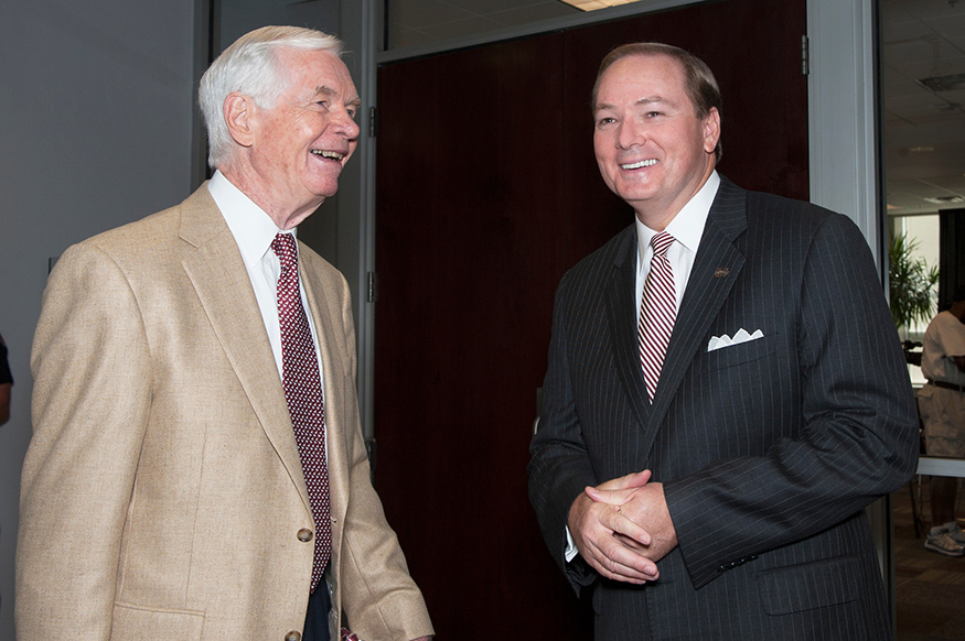 Senator Thad Cochran with MSU President Mark E. Keenum in 2012. (Photo by Beth Wynn)