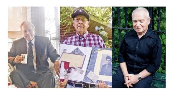 Battle of the Bulge veterans (left and center) James Hunt and Joseph Johnson will speak at Mississippi State March 21, while Holocaust survivor Sami Steigmann (right) will speak March 23. (Photos submitted)