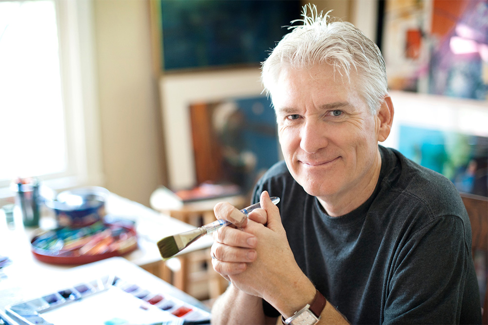 A portrait of Brent Funderburk in his home art studio
