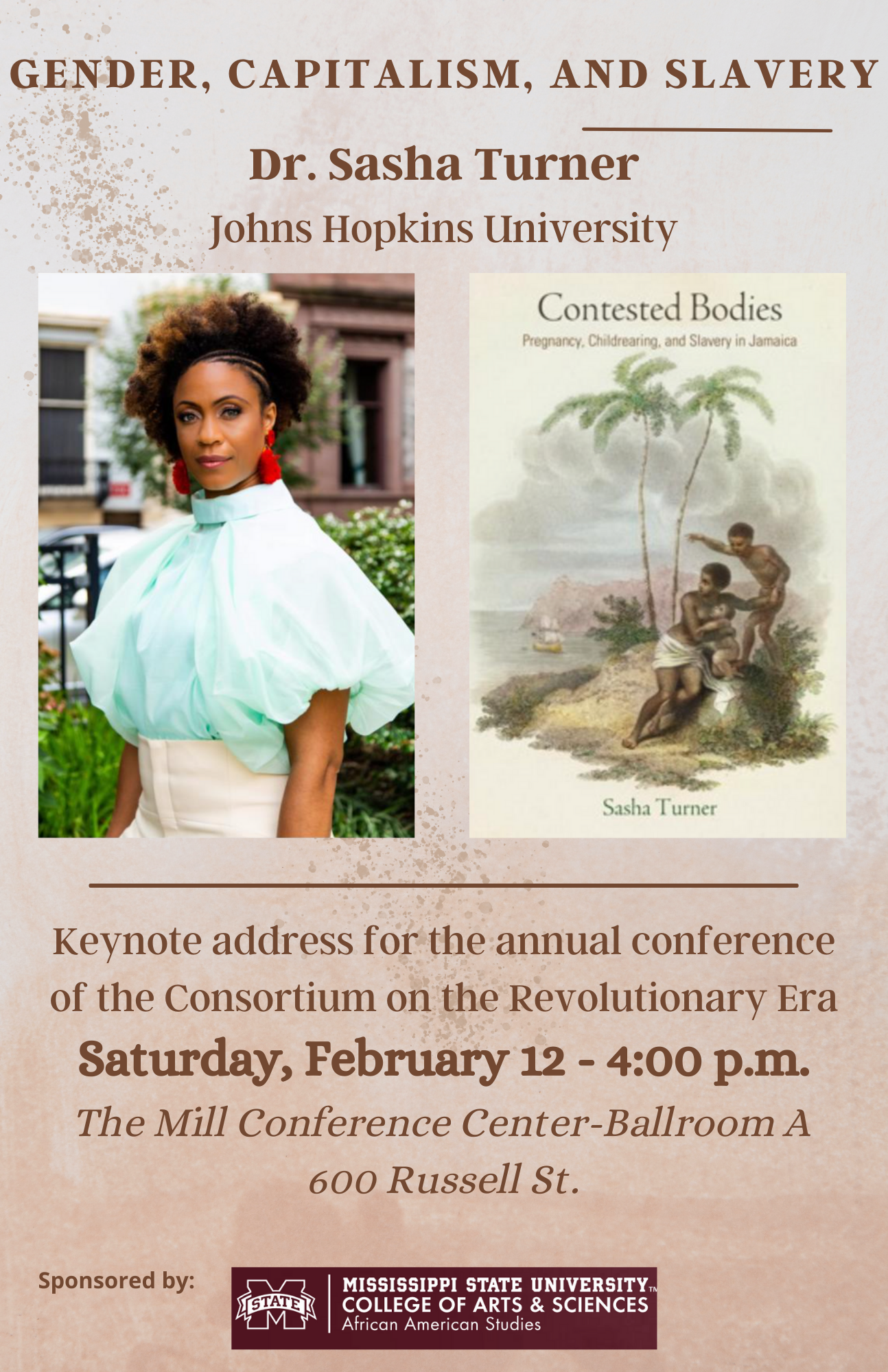 Event promotion poster featuring Dr. Sasha Turner