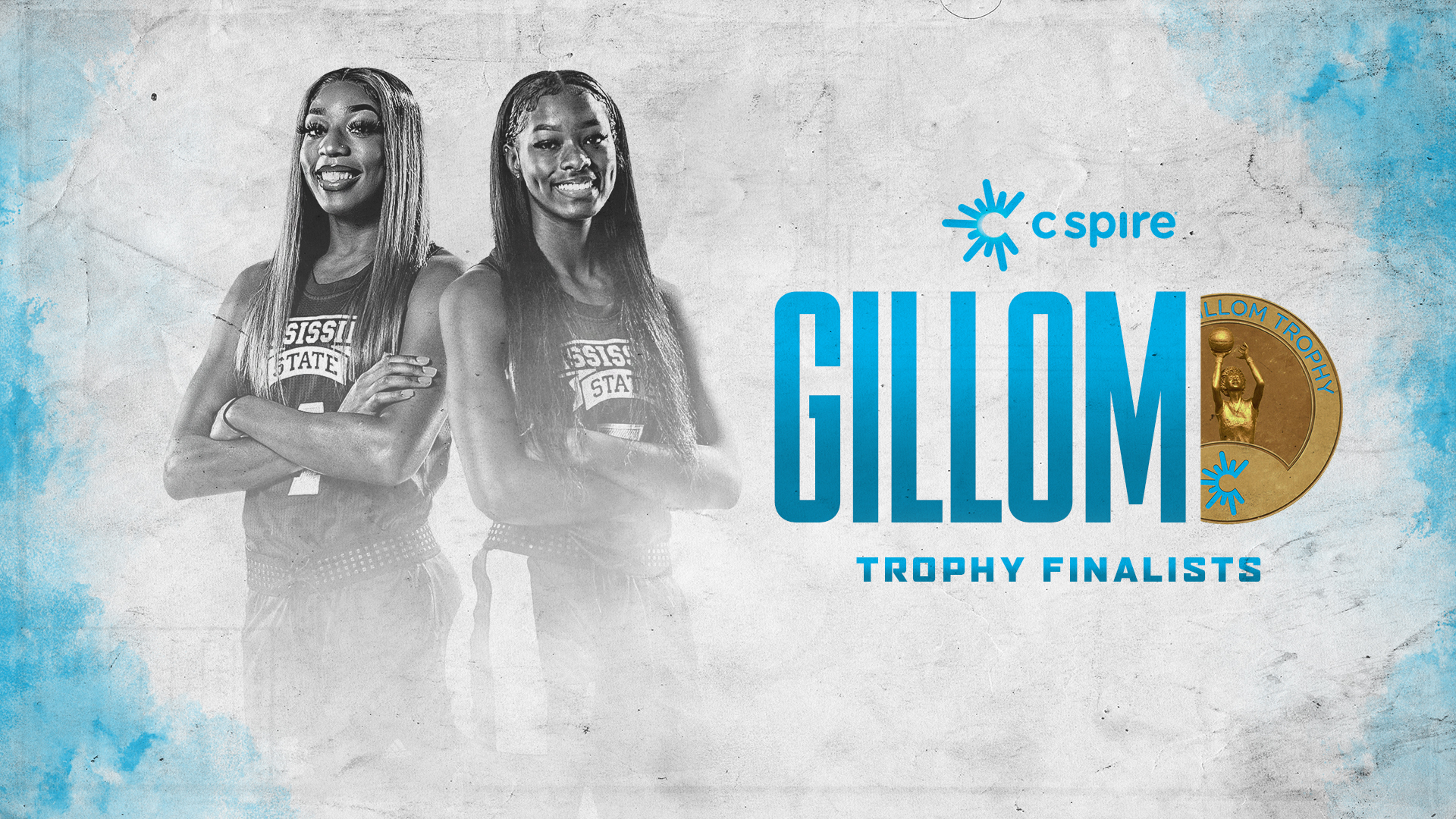 Promotional graphic for MSU's Rickea Jackson and Jessika Carter, Gillom Trophy Finalists