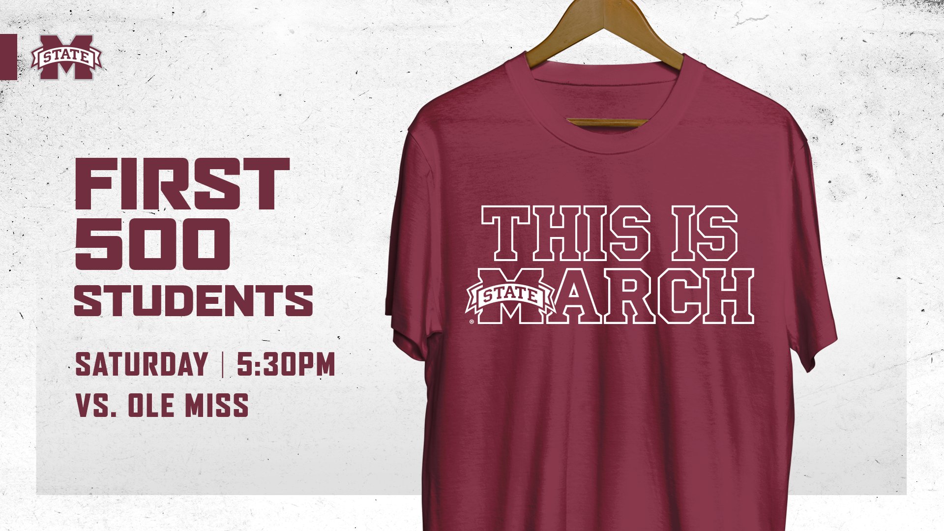 Promotional graphic for MSU Men's Basketball "This is March" T-shirt giveaway for students