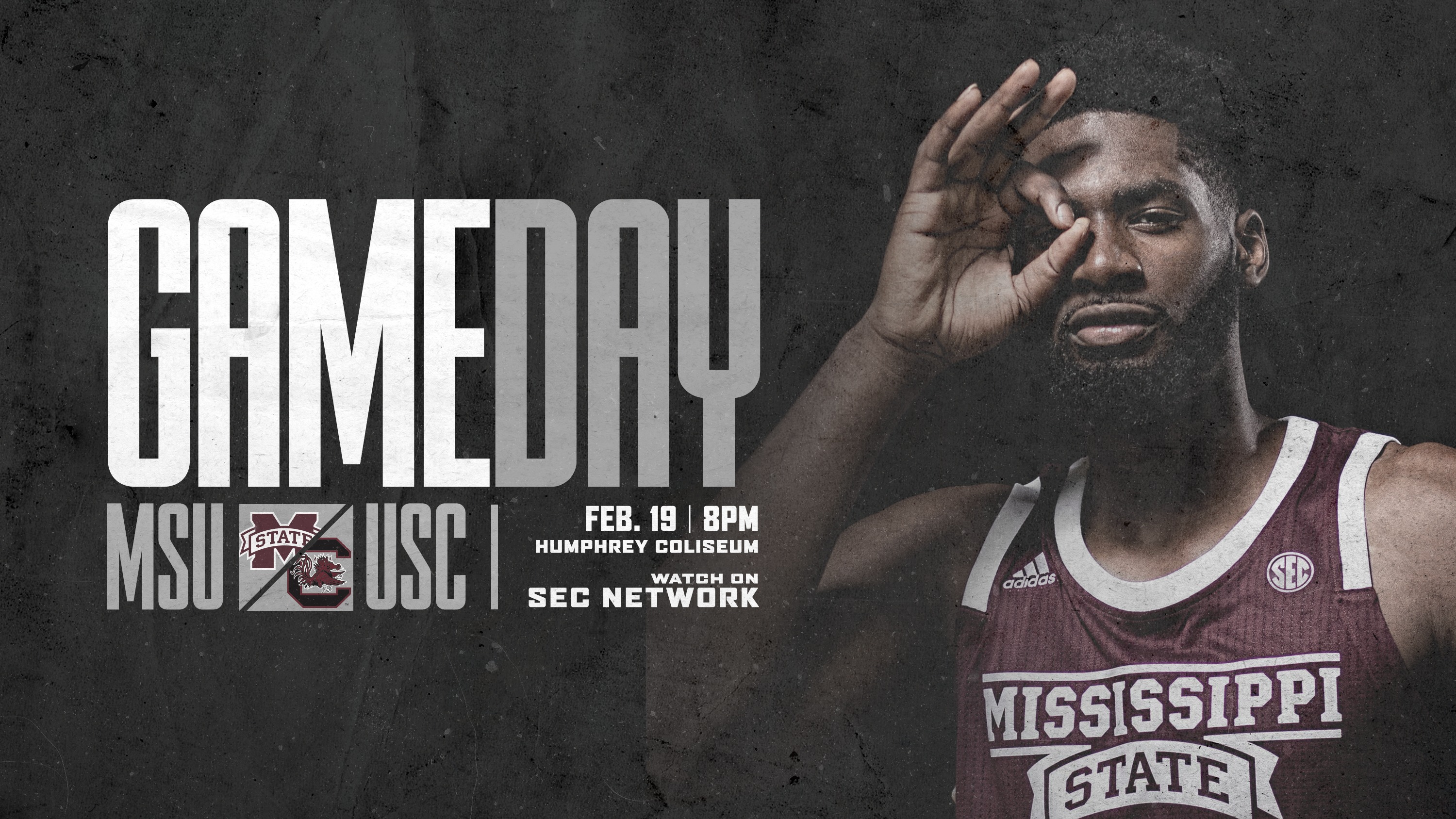 Promotional graphic for MSU men's basketball gameday