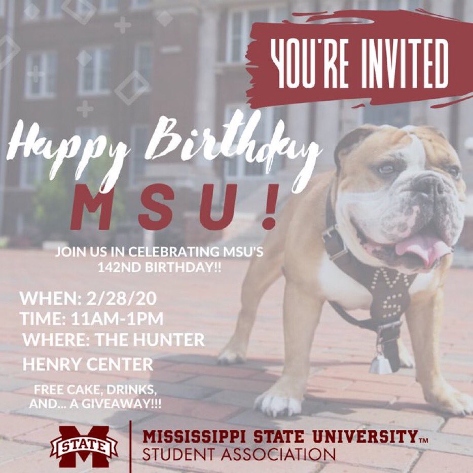Promotional graphic for MSU's 142nd birthday party