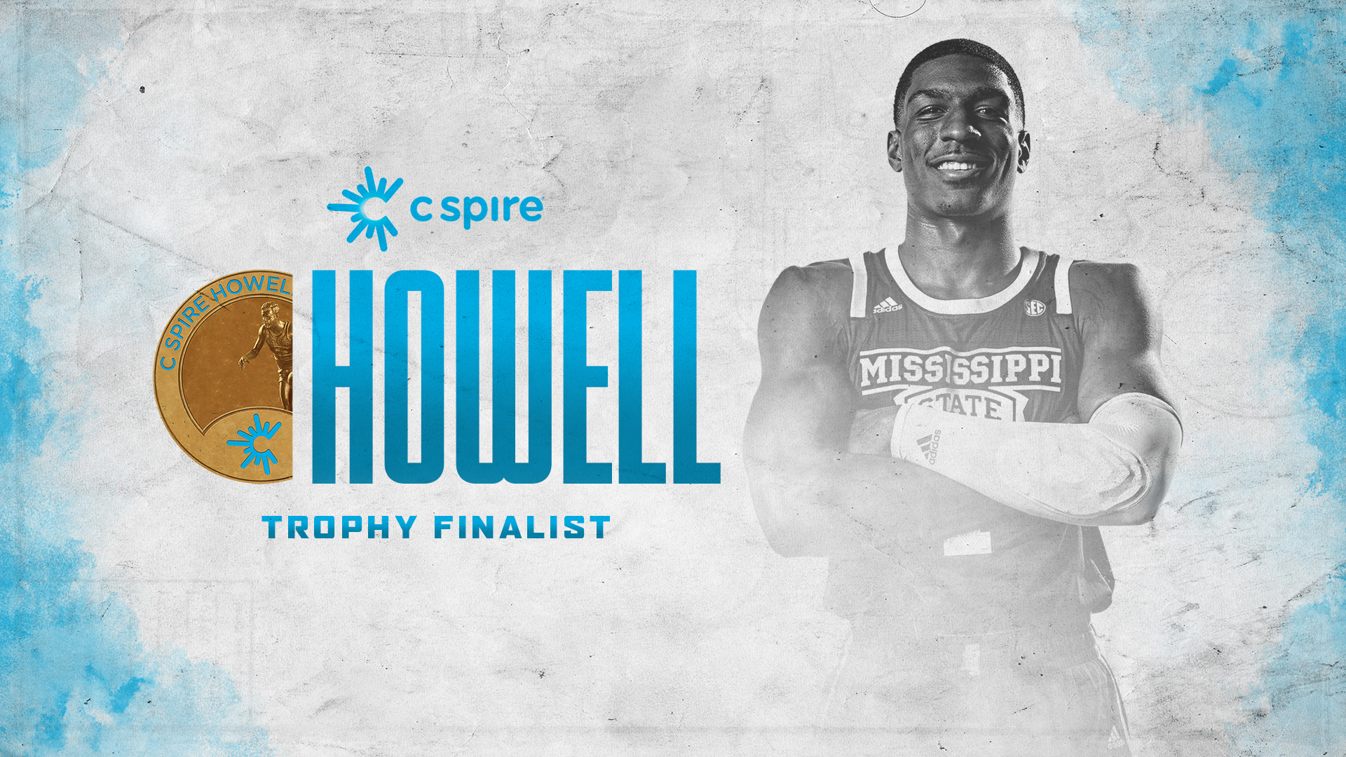 Promotional graphic for MSU's Reggie Perry, a Howell Trophy Finalist
