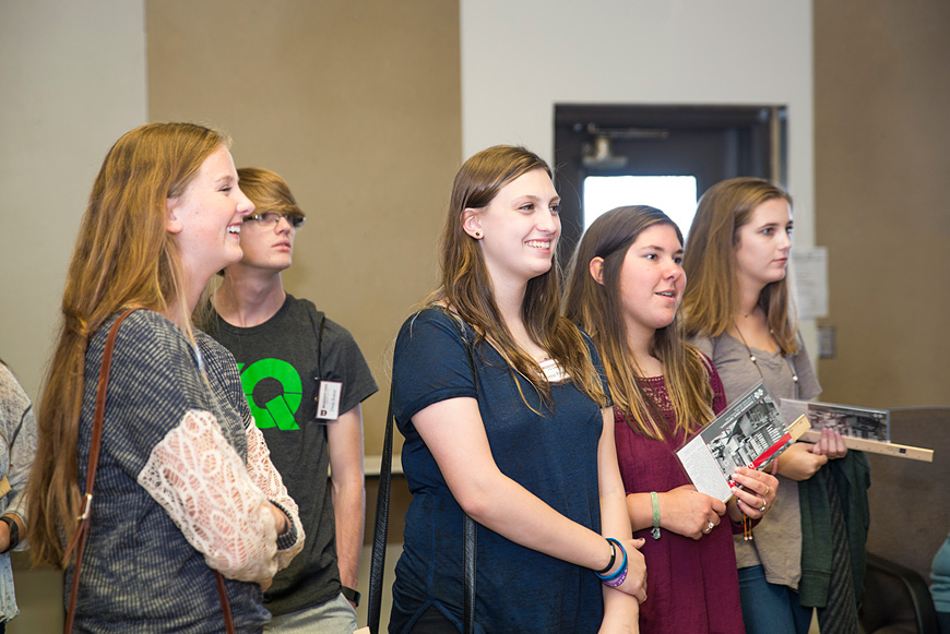 Nearly 20 high school juniors and seniors enrolled in a Digital Design for Interiors dual enrollment course at Jackson Preparatory School learned about the College of Architecture, Art and Design’s diverse curriculum and programs during a recent visit to Mississippi State University. (Photo by Keats Haupt)