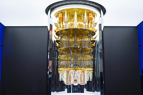 An IBM photo of one of the company’s quantum computers. (Photo by Andrew Lindemann/Courtesy of IBM Newsroom)