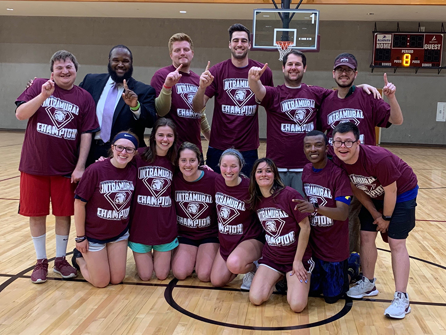 The champions of MSU University Recreation’s Unified Sports basketball league, pictured, will take on a team from the University of Southern Mississippi Tuesday [April 9] at Humphrey Coliseum. (Submitted photo)