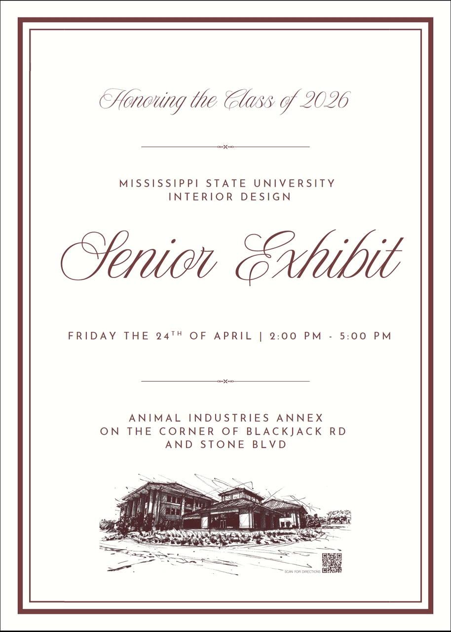 Interior Design Senior Exhibit promotional graphic/invitation