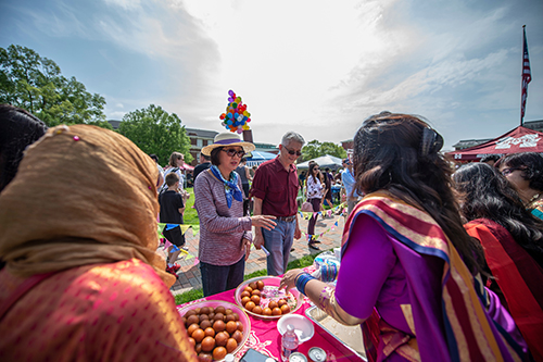 Visitors purchase food during MSU's 2019 International Fiesta.