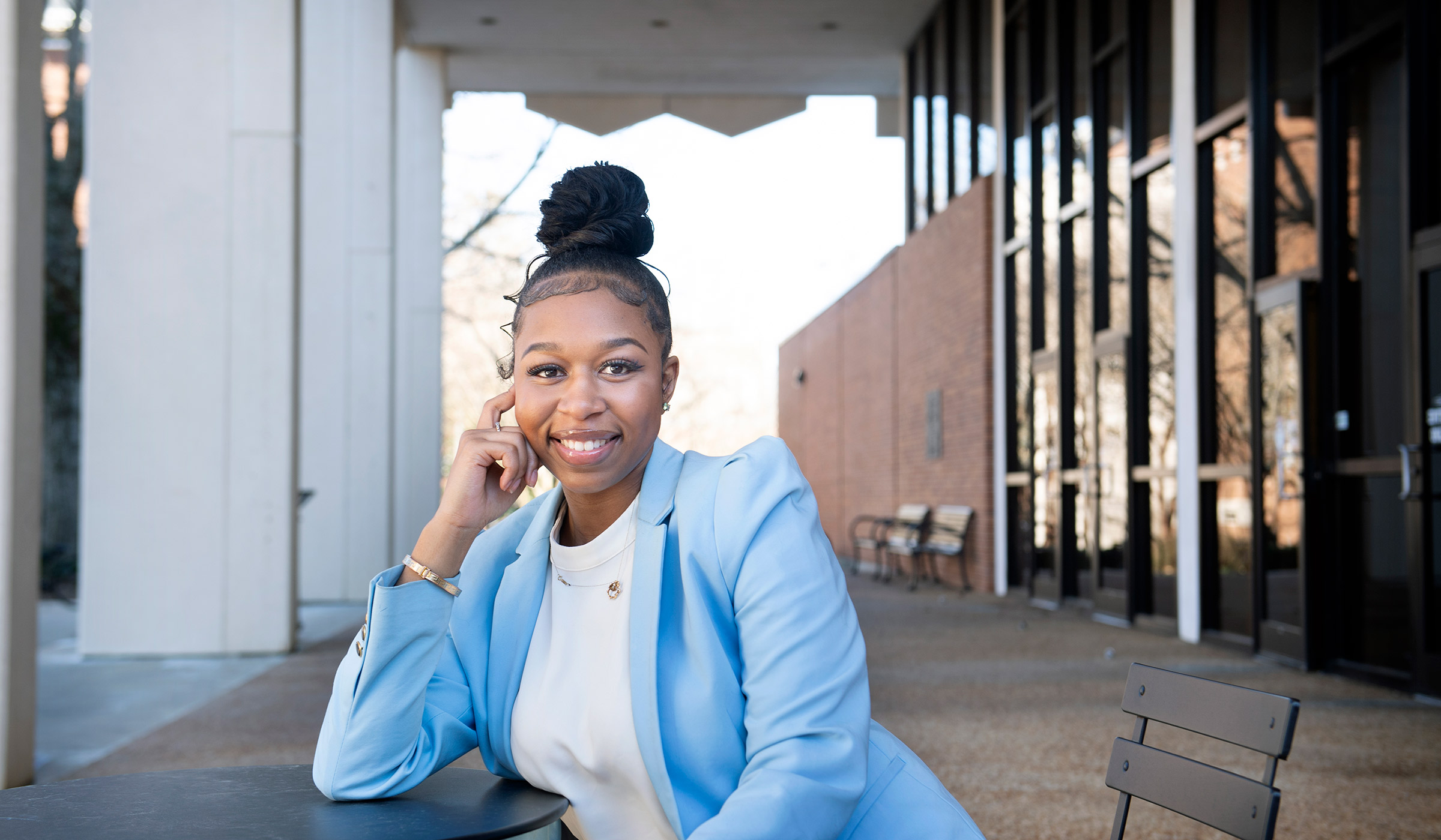 Alexis Jackson, pictured outside of Allen Hall on the MSU campus. 