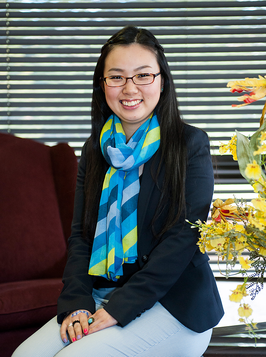 Yuko Kagihara, an administrator with the Kyoto Institute in Japan, will complete her internship with Mississippi State’s International Institute on Tuesday [March 15]. As a Long-Term Educational Administrators Program participant, she arrived in Starkville in August. (Photo by Russ Houston)