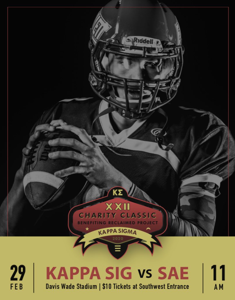 Promotional graphic for Kappa Sigma Charity Classic football game