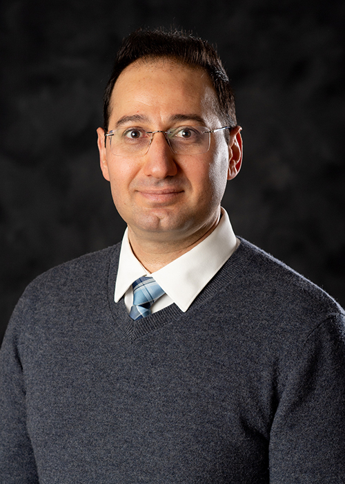 A studio portrait of Hossein Karimi