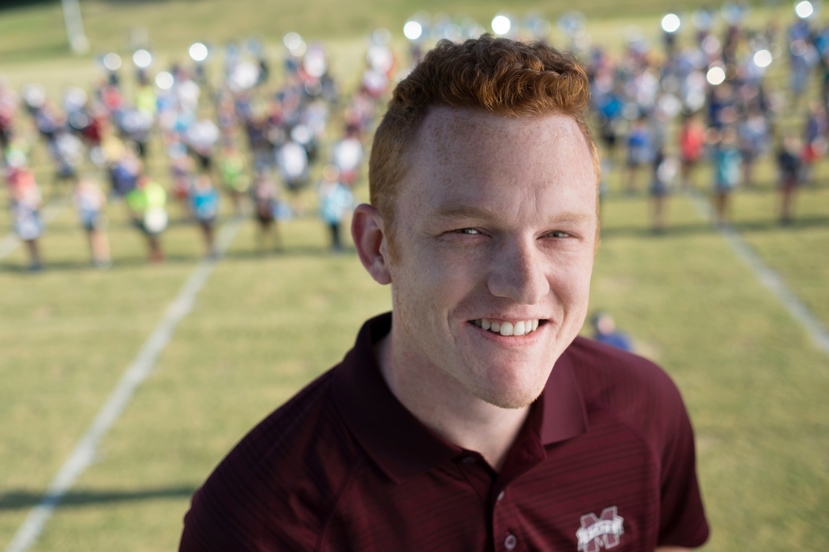 Identified this summer as a potential donor by the national Be The Match Registry, Mississippi State computer science graduate student and Famous Maroon Band graduate assistant Martin Kinsey of Pascagoula is excited about making a potentially life-saving bone marrow donation this semester. (Photo by Megan Bean)