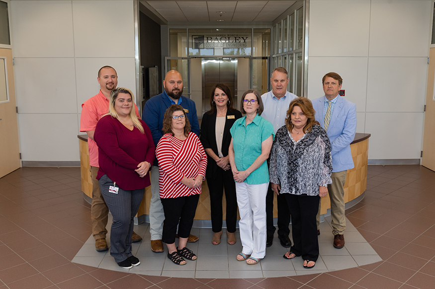 A group photo taken in the lobby of MSU's CAVS-Extension building