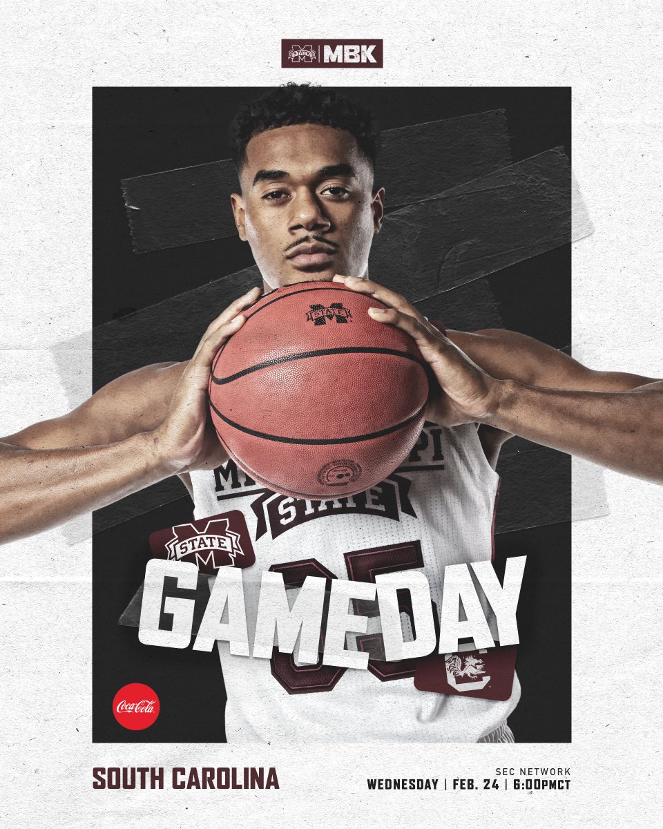 Gameday graphic with MSU men's basketball player Tolu Smith holding an orange basketball