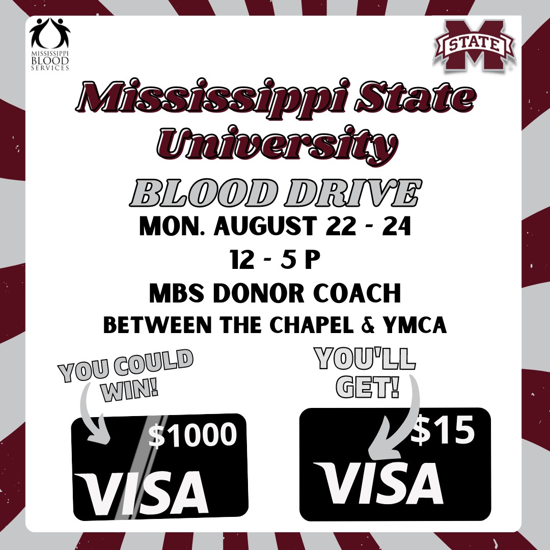 Mississippi Blood Services event promotional graphic