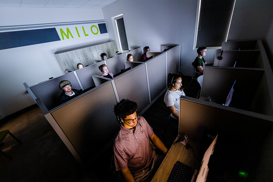 MILO in use with several students participating in research