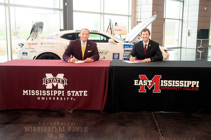 Mark Keenum and Scott Alsobrooks sign an MOU at EMCC's Communiversity