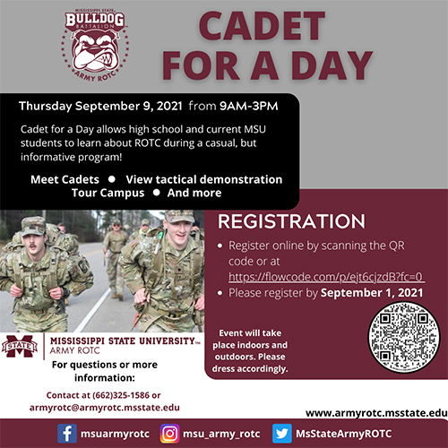 MSU Cadet for a Day graphic