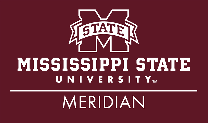 Maroon and white logo for MSU-Meridian
