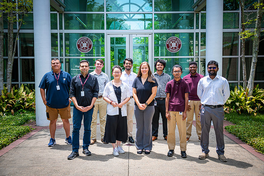 Pictured, left to right, are participants in the MSU/USDA Graduate Summer Research Experience Program: Rito Medina, Mirhossein Karimi, Luke Fuhrer, Xiaoying Li, Chintan Maniyar, Emma Schultz, Ajaya Dahal, Dhiraj Srivastava, Eric Fiah, and Sabyasachi Biswas. 