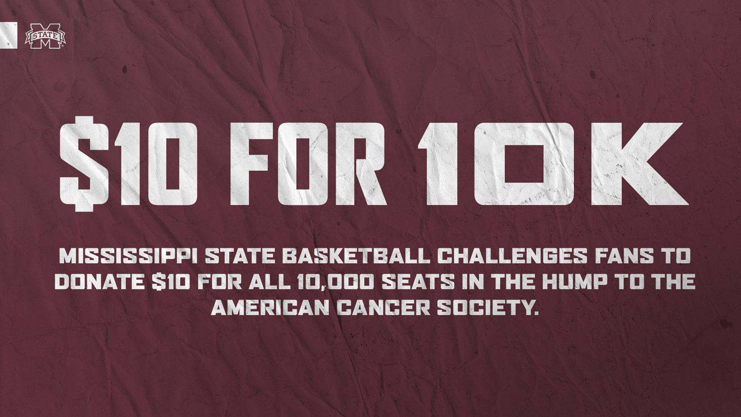 Promotional graphic for MSU Basketball's "$10 for 10K" Campaign
