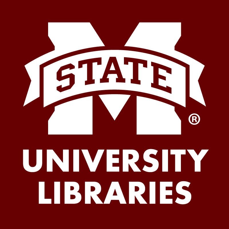 M-State logo and the words “University Libraries” in white on a maroon background