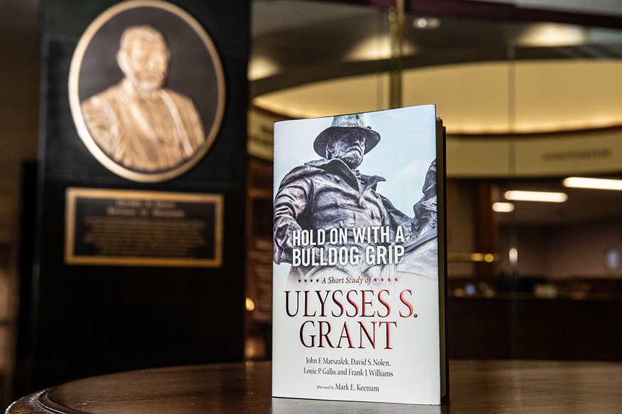 “Hold on with a Bulldog Grip,” a concise biography of Ulysses S. Grant written by Mississippi State and Ulysses S. Grant Association historians, is the university’s 2019 Maroon Edition common reading selection. (Photo by Logan Kirkland)