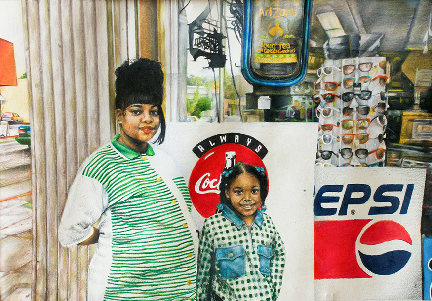 “Somewhere in Cali,” a drawing by MSU junior art/fine arts major Mecca S. Givens of Richland, was one of two works recognized with a superior achievement award during the 2019 Mississippi Collegiate Arts Competition. (Submitted photo/by Mecca Givens)