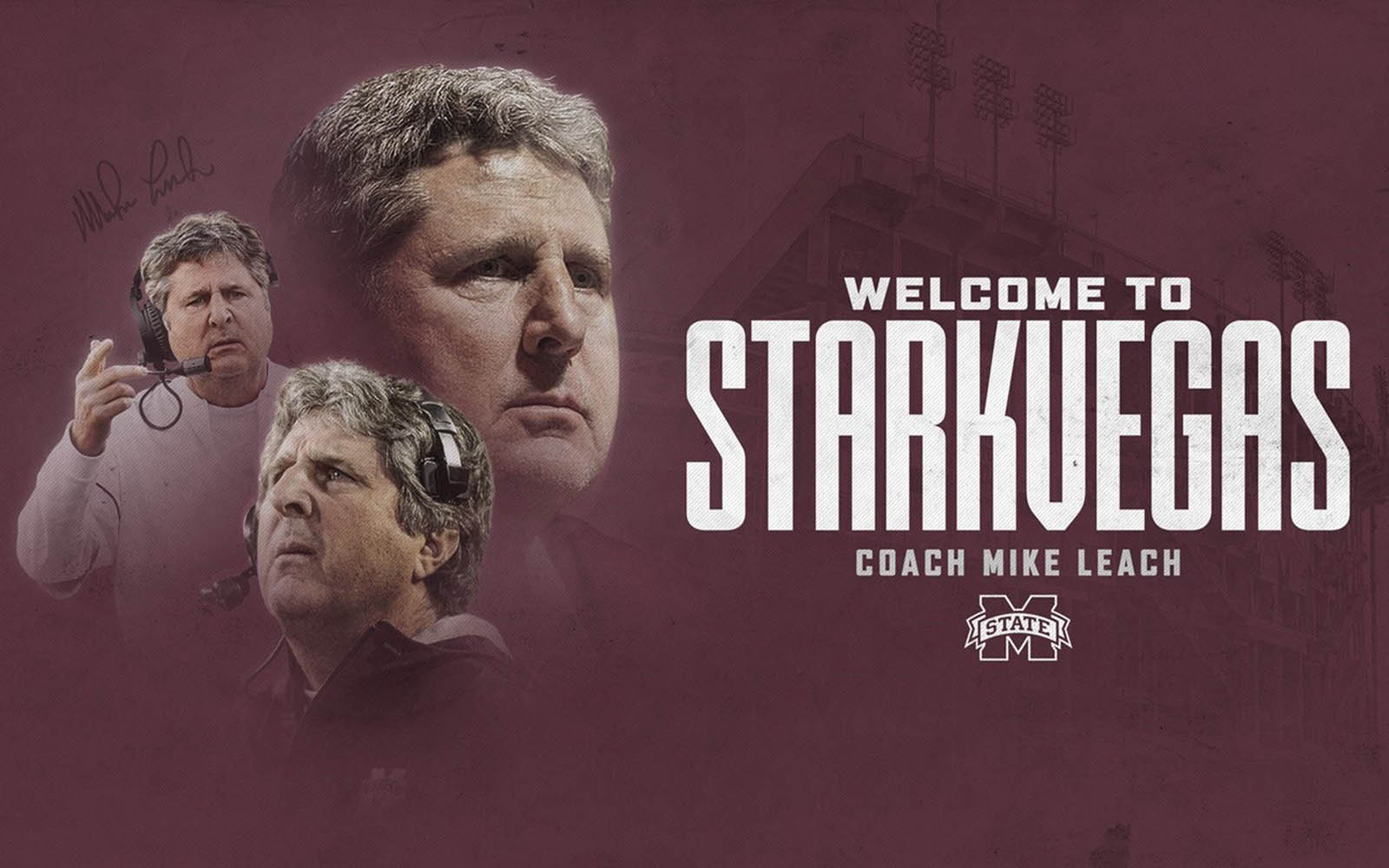 A graphic announcing Mike Leach as MSU's new football coach