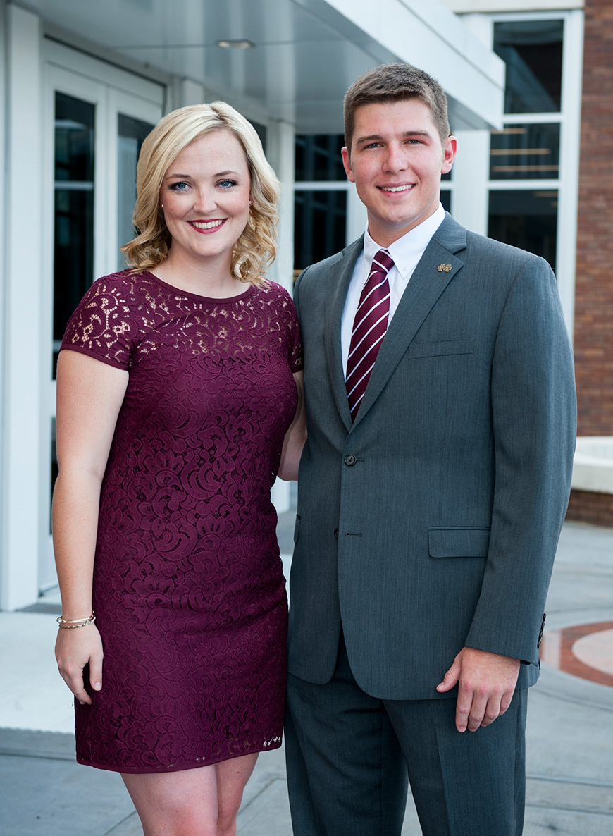 Annaleigh Coleman of Corinth is Miss Mississippi State University, while Christian Good of Macon is Mr. MSU. Both seniors, they were chosen in recent campus-wide elections. (Photo by Russ Houston)