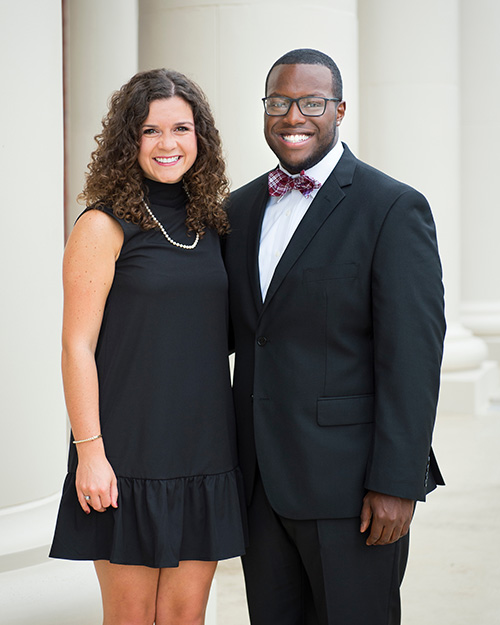 Seniors Anne Marie Currie of Caruthersville, Missouri, and Nicolas D. “Nick” Harris of Millington, Tennessee, are Miss and Mr. MSU 2017. Currie, a biochemistry/pre-dental major, and Harris, a communication/public relations major, will be presented during halftime of the MSU vs. University of Kentucky football game on October 21. (Photo by Russ Houston / © Mississippi State University)