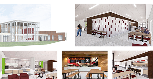 Renderings of coming dining options on the MSU campus