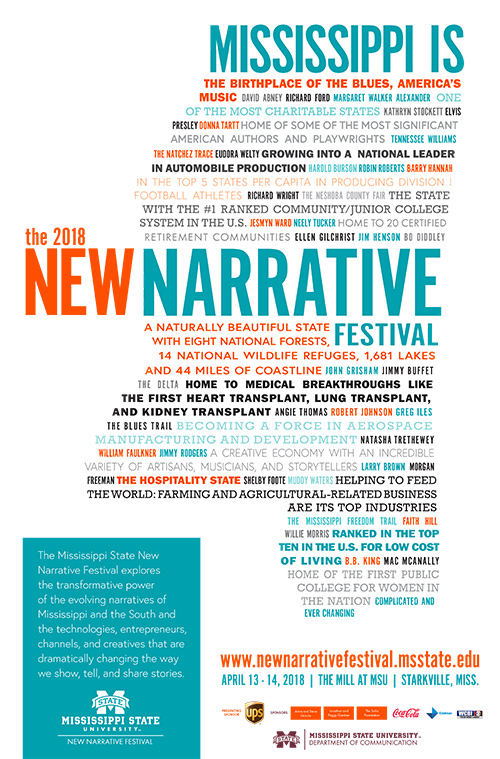 Mississippi State’s Department of Communication is hosting the university’s inaugural New Narrative Festival April 13-14 at The Mill at MSU in Starkville. (Photo submitted)
