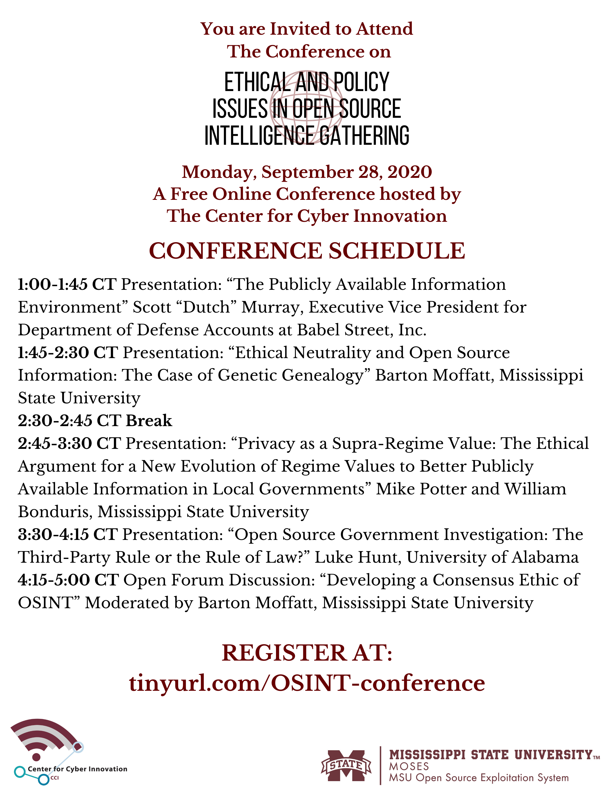 OSINT conference schedule