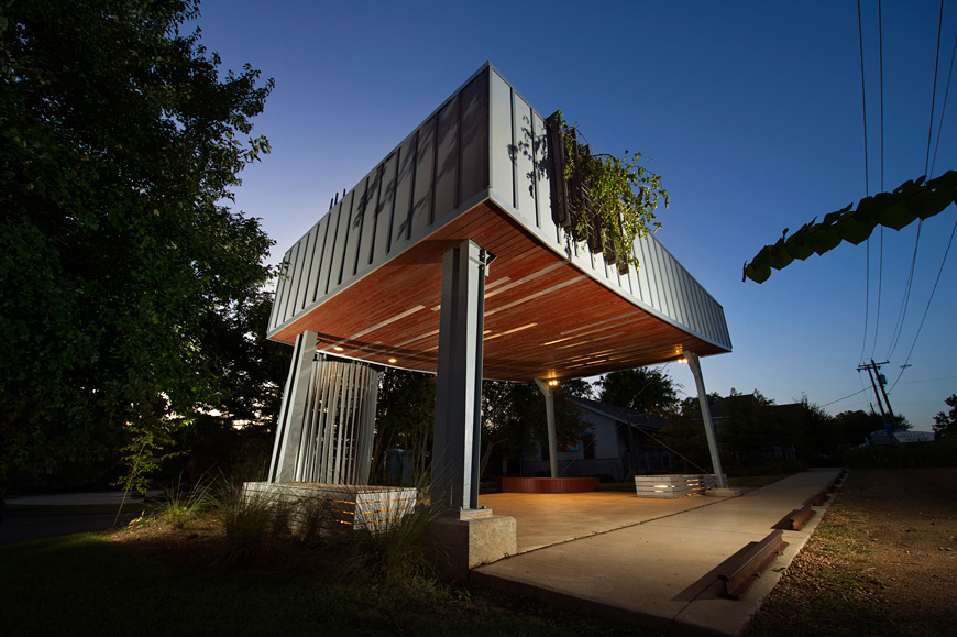 The green technology demonstration pavilion at the Oktibbeha County Heritage Museum was recognized with an AIAMS Design Excellence Award. (Photo by Megan Bean)